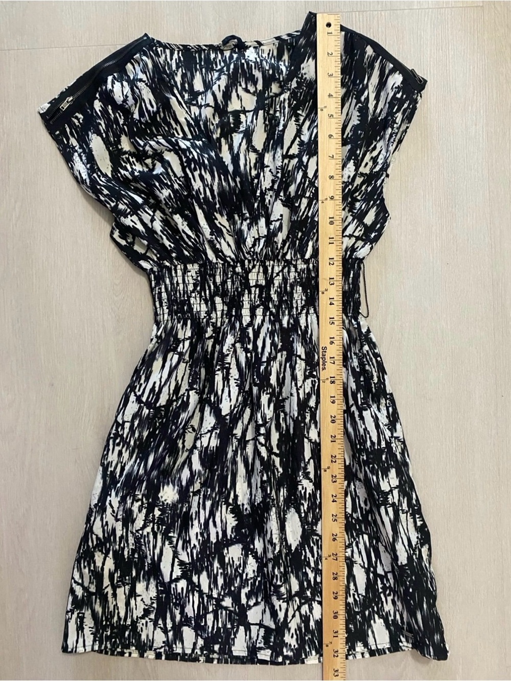 Guess Black and White Strapless Printed Dress - Picture 3 of 10